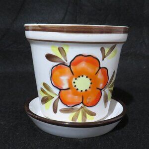 VTG Price Import Japan Ceramic Flower/Plant Hand painted Pot.